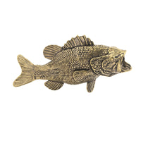 Bass Figurine Brass Fishes Figurine Miniature Fishes Sculpture for Desk