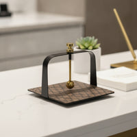 Tabletop Tissue Holder Compact Tissue Holder with Wood Base Decorative for Vanity, Desk