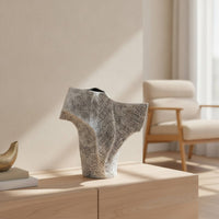 Sculptural Vase Irregular Resin Vase Faceted Vessel for Hotel Foyer