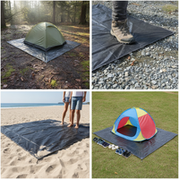 PE Ground Tarp for Outdoor Camping Tent, Thickened Waterproof Picnic Mat, Beach Blanket, Tent Footprint