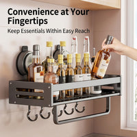 Wall Organizer and Mounted Spice Racks for Pantry Organization, Stainless Steel Metal for Condiment Storage