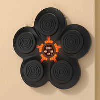 Black and Orange Wall-Mounted Boxing Target Illuminated Smart Boxing Target Perforated Bluetooth Rhythm Training Pad for Home Gym