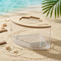 Transparent Hamster Sand Bath with Wood Lid, Triangular Hamster Accessories, Clear Toilet Pan for Dwarf Hamster Habitat
