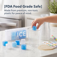 Reusable Plastic Ice Cubes for Family Drinks & Party Fun - Food Grade Cooling Elements