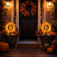 Solar Sunflower Skull Light Garden Stake