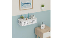 No-Drill Installation Wall Mount Router Shelf Space-Saving Router Wall Mount Shelf Cable Management Heat Dissipation Vents for Bedroom