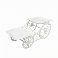White Cycle Dessert Stand Metal-Style 2-Tier Dessert Stand Stable Tabletop Display Lightweight-Looking