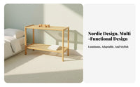 Nordic aesthetic Semi-Circle Rattan End Table Stackable Design Nightstand adaptable Use Household Furniture Lightweight for Interior Decorators, Apartment Dwellers, kids' Room, Bay window, Small Spaces, Entryway