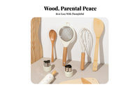 10 Pieces Kids Plaything Wooden Pretend Kitchen Set  Wooden Fine Motor Skills for Children
