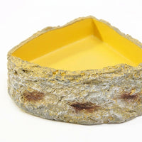 Textured Resin Tortoise Food Bowl and Tortoise Water Bowl, Stable Base Tortoise Bowl for Tortoise Rock-Like Habitat Decor