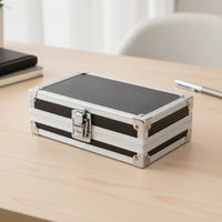 Aluminum Storage Box Lightweight Hard Shell Case with Latch Secure Storage for Travel