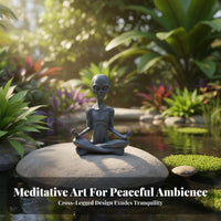 Meditation Alien Figurine Creative Design Meditating Alien Statue Details Extraterrestrial Decor for Meditation Practitioners, Science Fiction Fans