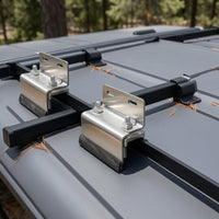 6 Pieces Brushed Silver Roof Rack Bracket 90-Degree Cargo Rack Bracket Threaded Bolts Vehicle Accessory Guard Pads