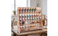 Paint Storage Organizer Tiered Paint Rack Wooden for Painters, Hobbyists, Art Room, Studio, Classroom
