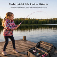 Pink Macaron Carbon UL Solid Baitcasting Rod Set for Kids and Beginners