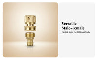 O-Seal Seal Brass Hose Quick Connect Knurled Grip Garden Hose Quick Connector Tool No-Tool Faucet Connector Leak Proof