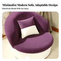 Removable and Washable Cover Upholstered Round Armchair Modern Design Upholstered Contoured Seat Comfortable Cushion Lounge Chair Breathable Upholstery for Adults, Students, Homeowners, Bedroom, Study Room, Reading Nook, Home Detachice