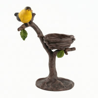 Bird Statue with Nest Compact Bird Sculpture with Branch Spring-Themed Shelf Decor Highlight for Collectors, Windowsill