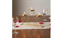 Wrought Iron Candelabra Romantic Atmosphere Table Centerpiece Candle Stand Gold Candelabra for Wedding