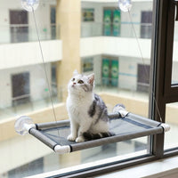 Cat Hammock Window Perch, Foldable Hanging Bed with Strong Suction Cup Cat Bed Mount, Indoor Relaxation Area for Cats Windowsill Watching