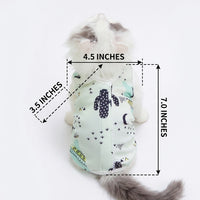 Cat Surgery Suit with Snap Buttons, Polyester Post Surgery Cat Clothes, Short Sleeve Neuter Suit for Cats, Unisex Anti-Licking Spay Suit for Cats
