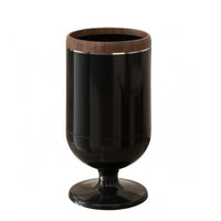 Pedestal-Base Trash Can with Wood Rim Floor-Standing Open-Top Trash Can Modern Wastebasket Minimalist for Office