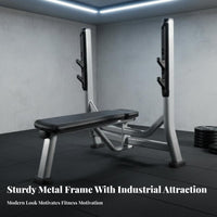 300kg Load Capacity Bench Press and Squat Rack Heavy Duty Multifunctional Weightlifting Bench Sturdy Steel Construction Multi-Function Barbell Rack Stable Triangular Design for Weightlifters, Bodybuilders