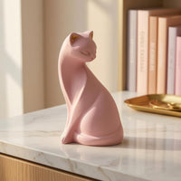 Coral Cat Figurine Matte Finish Home Decor Decoration Small House Decoration for Living Room