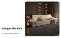 Straight-Line Fabric Sofa Modern Design Upholstered Multi-Seat Lounger Minimalist aesthetic Living Room Seating for Homeowners, Families, Lounge Area
