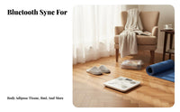 Connected Weight Scale High Accuracy Digital Home Scale Syncs with Fitness Apps Body Composition Analyzer for Families, Home Gym, Bedroom, Living Room