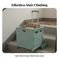 Lightweight Stair Climbing Grocery Cart Telescoping Handle Stair Climbing Shopping Cart Multi-Purpose Portable Folding Trolley Multifunctional for Shoppers, Apartment Dwellers, Stairs, Moving, Travel, Outdoor Activities