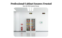 Weather Resistant Stainless Steel Fire Cabinet Long-Lasting Mini Fire Station Cabinet Lockable Easy Entry for Safety Officers, Building Managers, Business Owners, Construction Sites, Outdoors, Factories, Warehouses