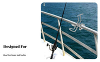 Stainless Steel Boat Rod Holder Rust Resistant Stainless Steel Fishing Pole Holder Adjustable Rail Mount Fishing Pole Bracket
