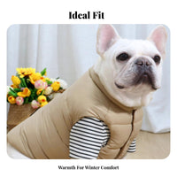 Thickened Padding French Bulldog Winter Clothes Warm Padded Dog Vest Easy On Removed for Pugs, Cold Weather, Snowy Days, Daily Wear