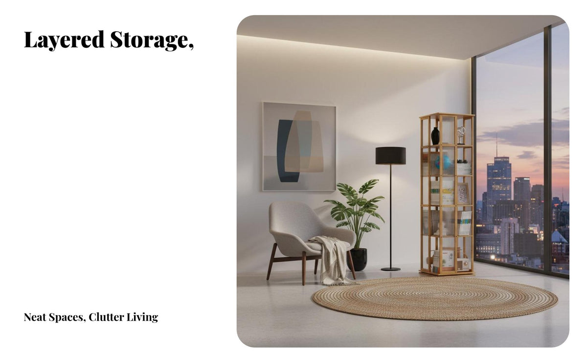 360-Degree Rotation Rotating bookshelf Floor-Standing Rotating Book Tower Space-Saving Design bookshelf Large Capacity for Children, Students, Living Room, Bedroom, Small Spaces, Home Office