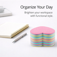 Shape Sticky Notes Colorful Multicolor, Self Memo Pads for Messages and Reminders, Aesthetic for Students, 100 Sheets