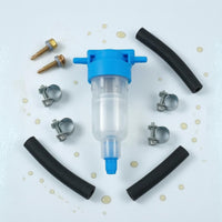 Translucent Oil-Water Separator Filter Blue Cap Parking Heater Fuel Filter Hose Barb Vehicle Part