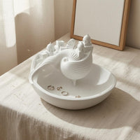 Santorini Style Decorative Organizer Tray Greek Island Key Tray Spiral Divider Entryway Key Bowl Miniature Scene