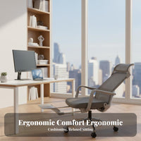 Adjustable spine bolster Ergonomic Recliner with Footrest 360-Degree pivoting Reclining Mesh Chair sturdy Duty Task Seating for Office Workers, video game enthusiasts, Students, Gaming, Studying, Study Room, Relaxing