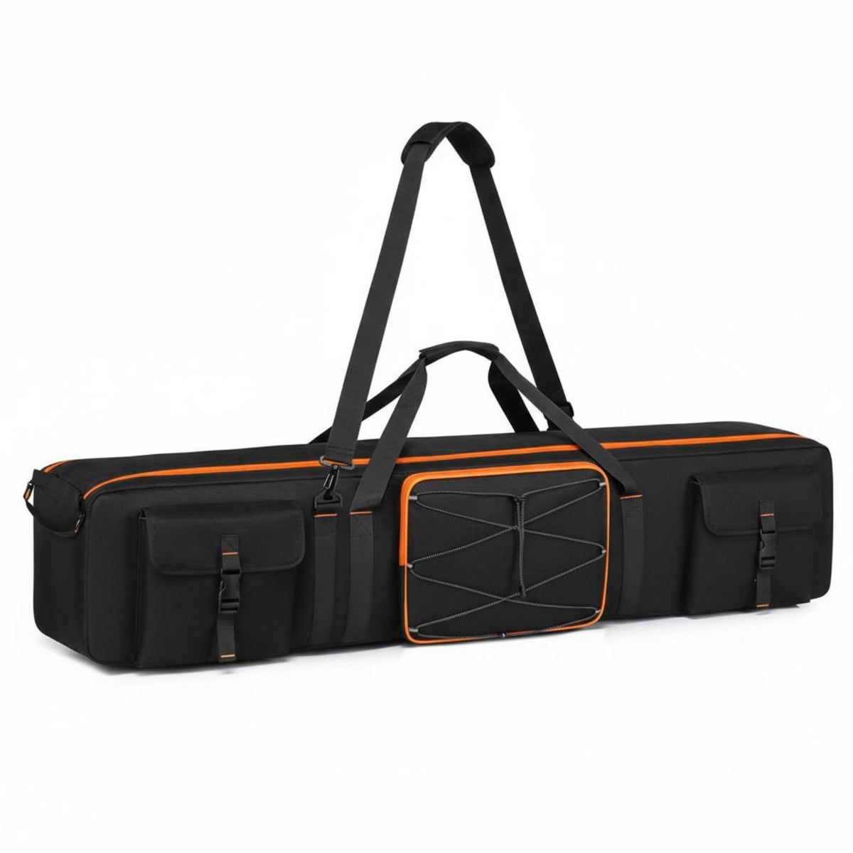 Easy to Carry Tripod Carrying Case Shoulder and Hand Straps Light Stand Bag Multiple Pockets for Content Creators, Outdoor Travel