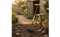 Long-Handled Hand Aerator with Spring Multi-Prong Manual Lawn Aerator Cushioned Soil Loosener Ergonomic for Gardeners, Garden