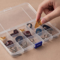 15 Pieces Guitar Finger Picks Stainless Steel Finger Picks with Storage Box Metal Plectrums for Guitarists, Live Performance