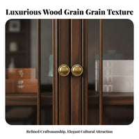 Multi-Compartment Hutch with Glass Doors Modern Chinese Design book storage unit hardwood Wood Construction shelving unit unit for Book Lovers, Collectors, Study Room