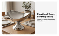 Fluted Pedestal Tray Desktop Moon-Shaped Tray Electroplated