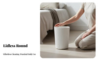 Round Striped Waste Bin Stylish Design Lidless Trash Can Easy to Clean Round Trash Can for Homeowners, Students, Washroom, Living Room, Under Desk