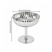 Polished Stainless Steel Dessert Cup Shatterproof Footed Dessert Cup Metal Tableware for Cafe
