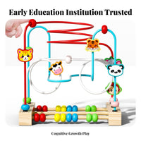 Develops Fine Movement Skills Educational Learning Toy Educational Wooden Bead Maze Hand-Eye Coordination for Babies, Toddlers, Daycare