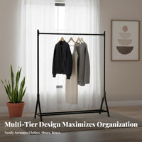 Minimalist Design unobstructedstanding Clothes with Shelf Multi-Purpose Garment Rack Space-Saving Clothing Stand Easy Assembly for Homeowners, Families, Bedroom, Balcony, Entryway, Laundry Room