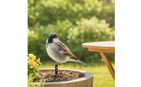 Rustic Metal Bird with Mounting Tab Weathered Fence Post Topper Easy-to-Mount Metal Bird Decor Flat for Gardeners, Garden, Patio