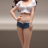 1:64  Hand Painted Resin Figure Realistic Model Miniature Upright Female Figure for Hobbyists, Diorama